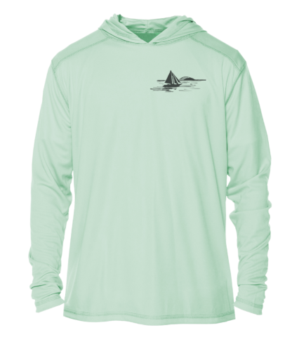 A men's UV shirt with an image of a sailboat.