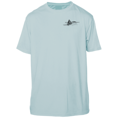 A light blue UV shirt with an image of a sailboat.