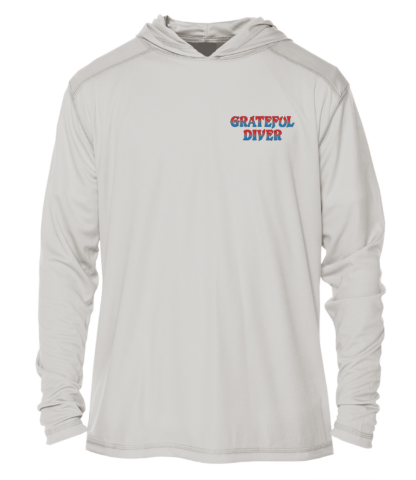 A Grateful Diver Classic UV Hoodie with the words grateful driver on it.