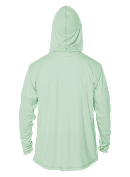 Back view of a blank seagrass UV performance shirt, showcasing the smooth texture characteristic of a rash guard sun shirt, available at Key West Sun Shirts.