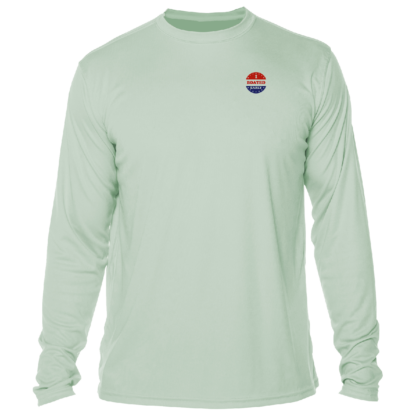 The Key West Sun Shirts - I Boated Early - UV Crew Long Sleeve with a blue, red and white logo.