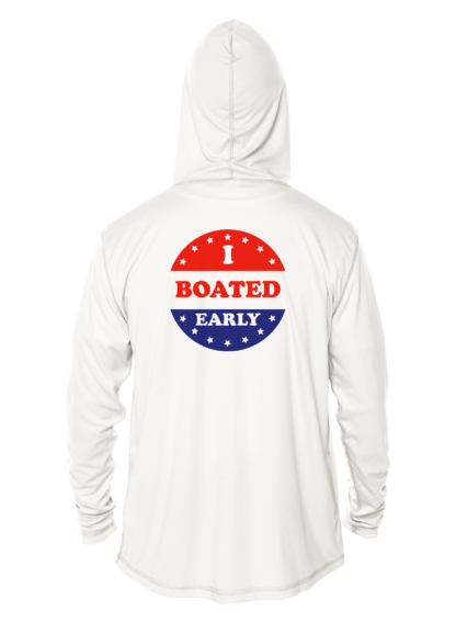 A Key West Sun Shirt - I Boated Early x 2 - UV Hoodie that says i'm boating early.
