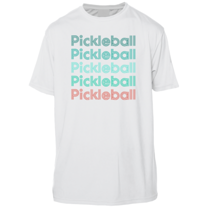 A white t - shirt with the word pickball on it.