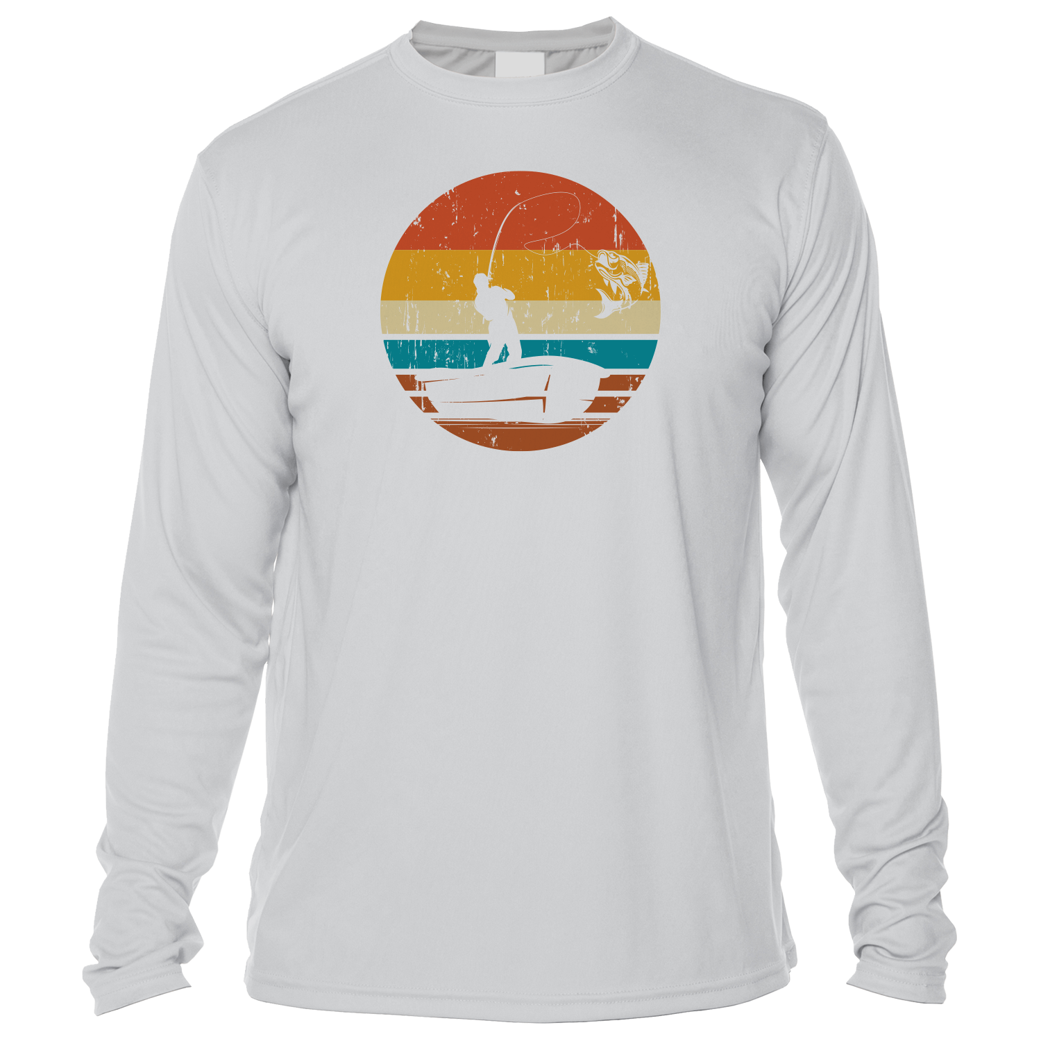 Key West Sun Shirts - Sunset Catch - UPF 50+ Long Sleeve - Pearl Grey,LG