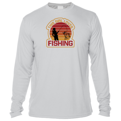 A long - sleeved t - shirt that says fishing.
