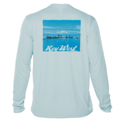 A blue UV shirt with the words Key West on it.