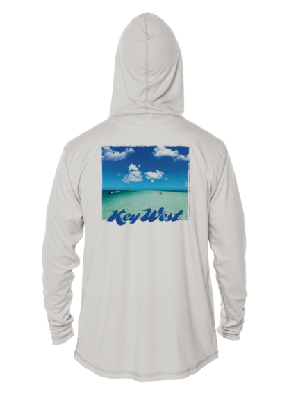 A white hoodie with Key West written on it.