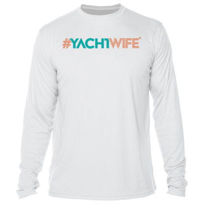 Yacht wife long sleeve swim shirt.