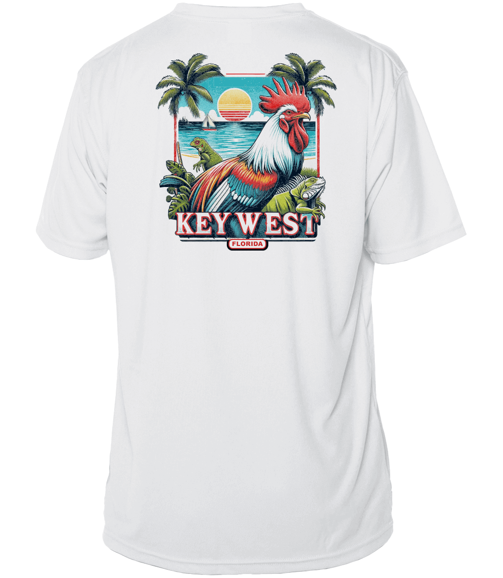 Key West Sun Shirts - Wildlife's Wild Life - UPF 50+ Short Sleeve - white /  xs