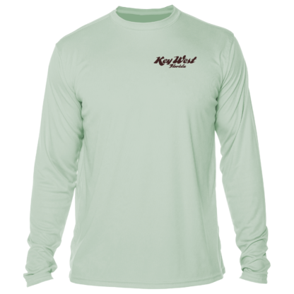 The men's long sleeve UV shirt in mint green.