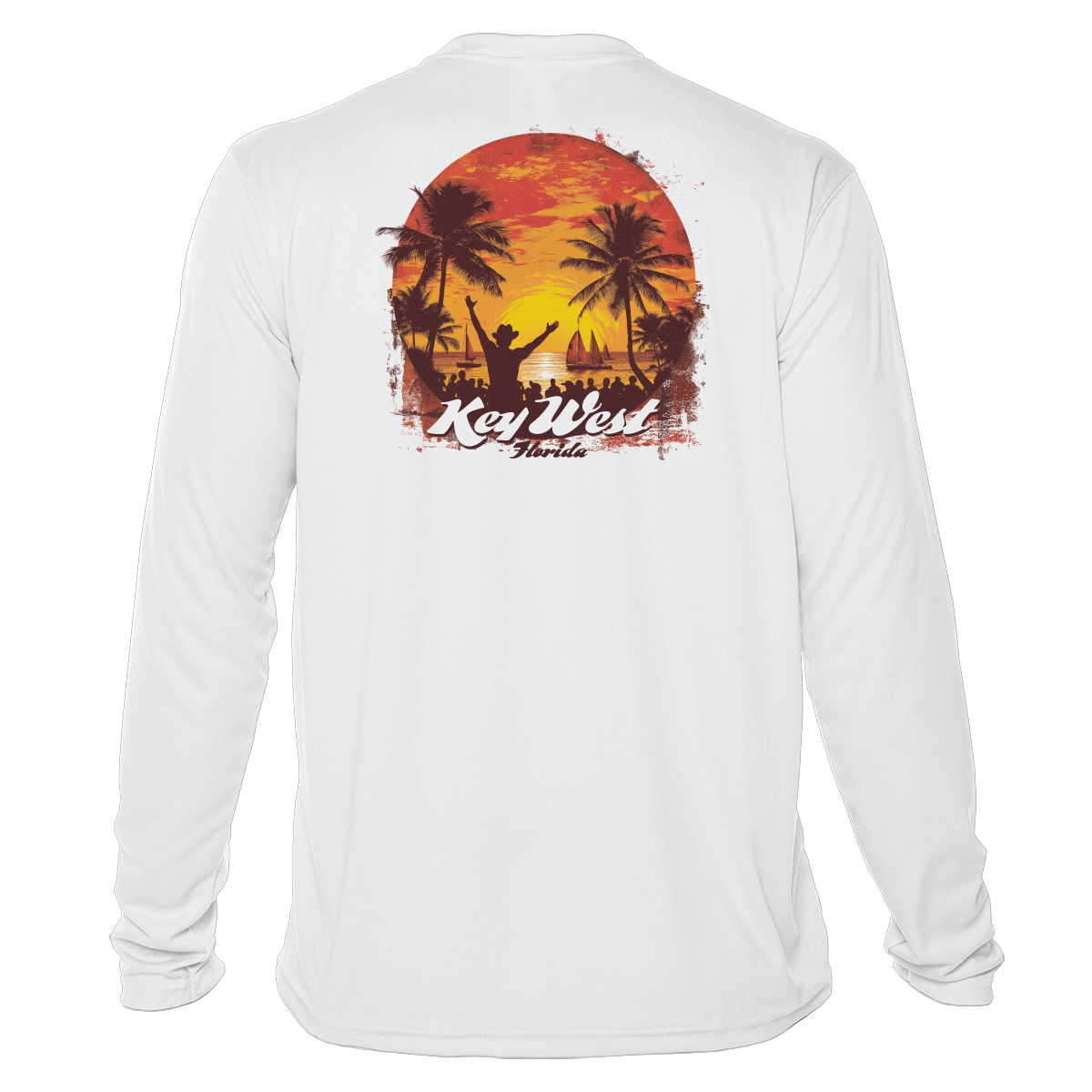 Key West Sun Shirts - Sunset Catch - UPF 50+ Long Sleeve - Arctic Blue,2XLG