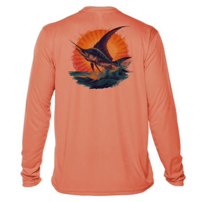 Men's long sleeve marlin fishing shirt perfect for a day out on the water.
