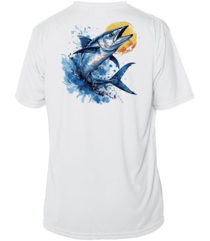 A Fishing Shirt Outfitters - Angler's Collection: Wahoo - UPF 50+ Short Sleeve with an image of a blue marlin.