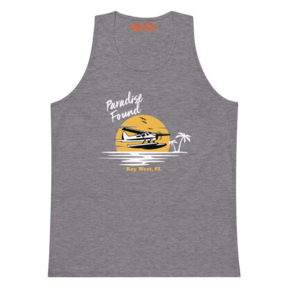 Key West Sun Shirts – Paradise Found with Seaplane – Men’s Premium Tank Top - Image 17