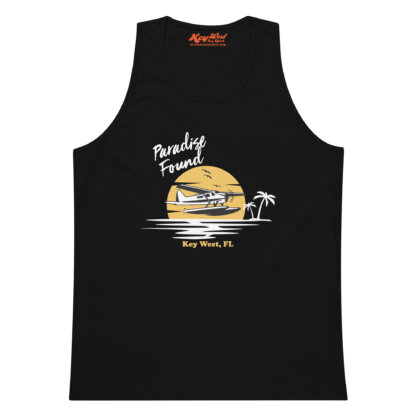 Key West Sun Shirts – Paradise Found with Seaplane – Men’s Premium Tank Top - Image 2