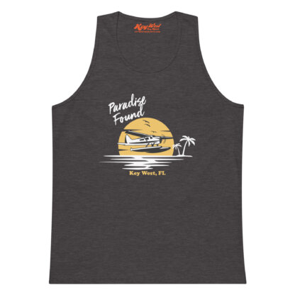 Key West Sun Shirts – Paradise Found with Seaplane – Men’s Premium Tank Top - Image 9