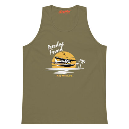 Key West Sun Shirts – Paradise Found with Seaplane – Men’s Premium Tank Top - Image 13