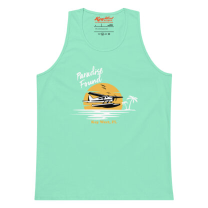 Key West Sun Shirts – Paradise Found with Seaplane – Men’s Premium Tank Top - Image 23