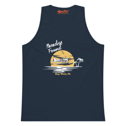 Key West Sun Shirts – Paradise Found with Seaplane – Men’s Premium Tank Top